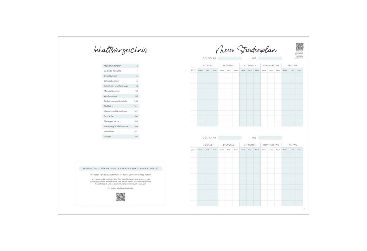 HEYE Lehrerkalender Lehrerkalender 2027 – Bild 4 von 5