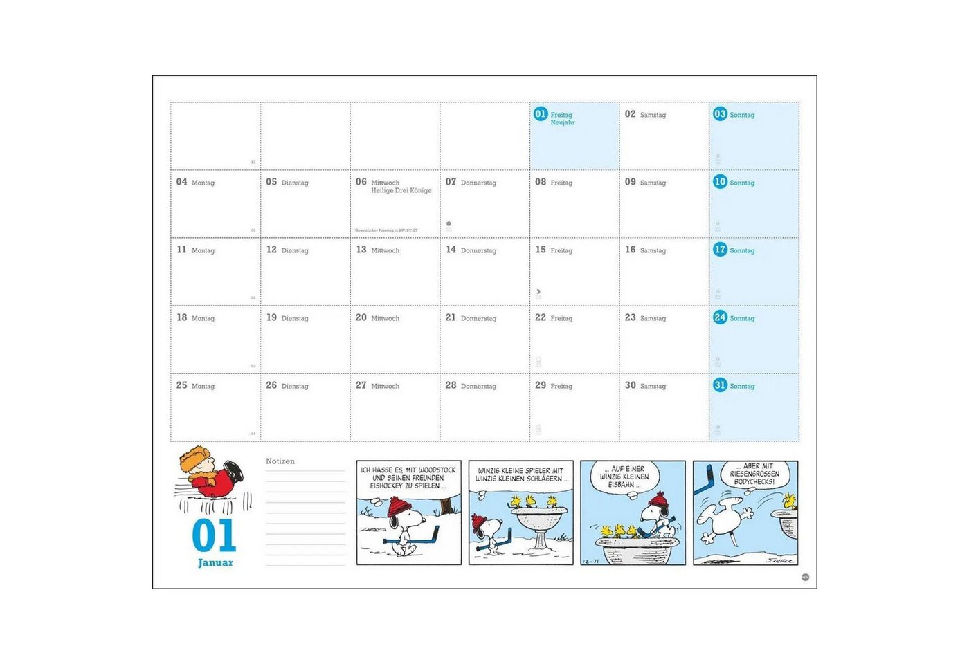 HEYE Wandkalender Peanuts Monatsplaner 2027 – Bild 2 von 5