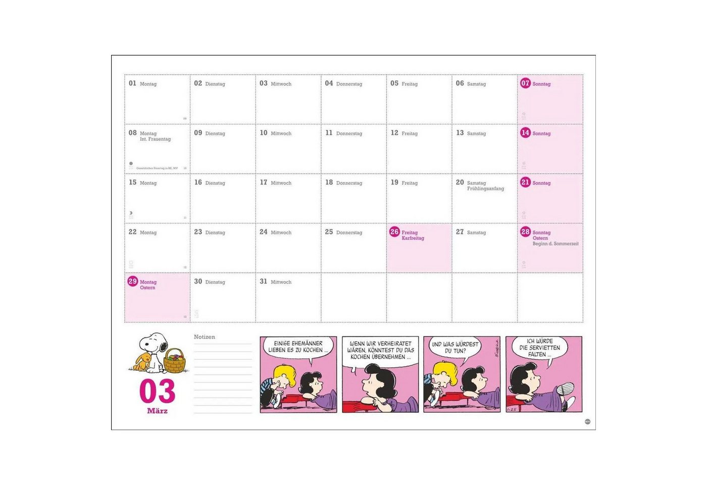HEYE Wandkalender Peanuts Monatsplaner 2027 – Bild 4 von 5