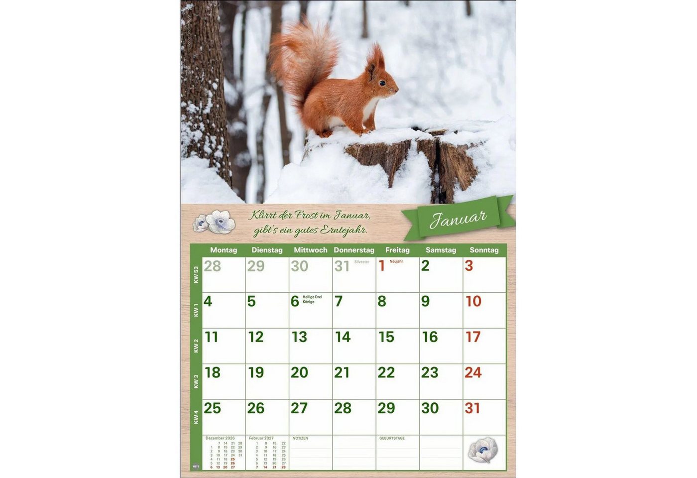 HEYE Wandkalender Rentnerkalender 2027 – Bild 3 von 5