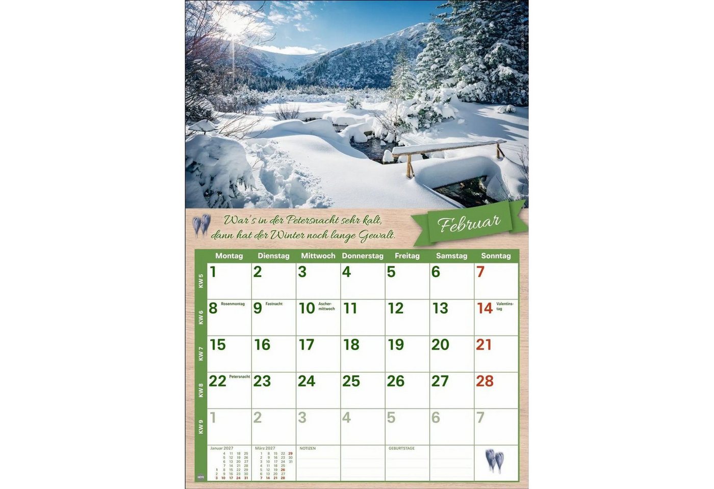 HEYE Wandkalender Rentnerkalender 2027 – Bild 4 von 5