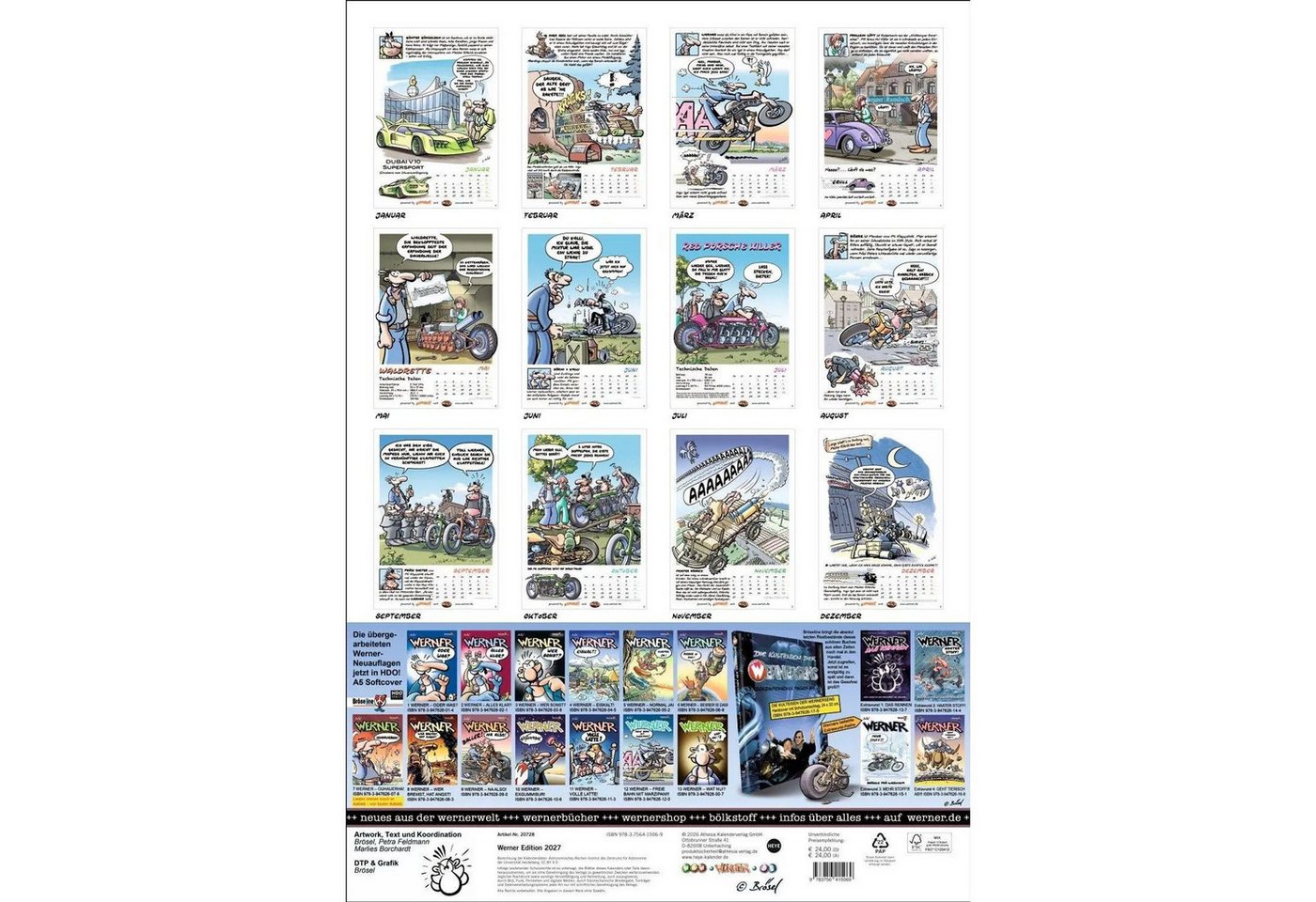 HEYE Wandkalender Werner Kalender 2027 – Bild 2 von 5