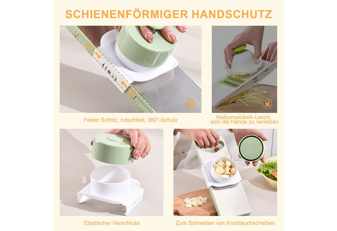 HEYHIPPO Gemüse-Scheibenschneider Gemüsereibe, 6-in-1Gemüseschneider aus Edelstahl Würfeln Schneiden, (Multifunktionaler Gemüseschneider für den Haushalt, mehre – Bild 5 von 5