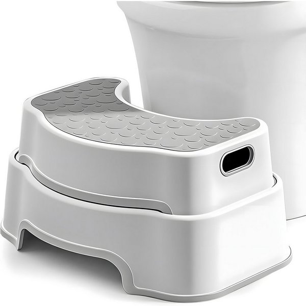 HEYHIPPO Tritthocker Toilettenhocker,43×25,9×20,7cm, PP,rutschfest,für Kinder & Erwachsene (Fußhocker für Toilette – rutschfest, belastbar bis 75 kg, vielseitig