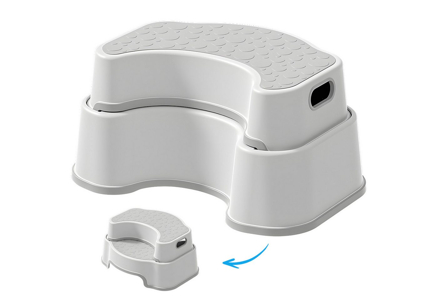 HEYHIPPO Tritthocker Toilettenhocker,43×25,9×20,7cm, PP,rutschfest,für Kinder & Erwachsene (Fußhocker für Toilette – rutschfest, belastbar bis 75 kg, vielseitig – Bild 4 von 5