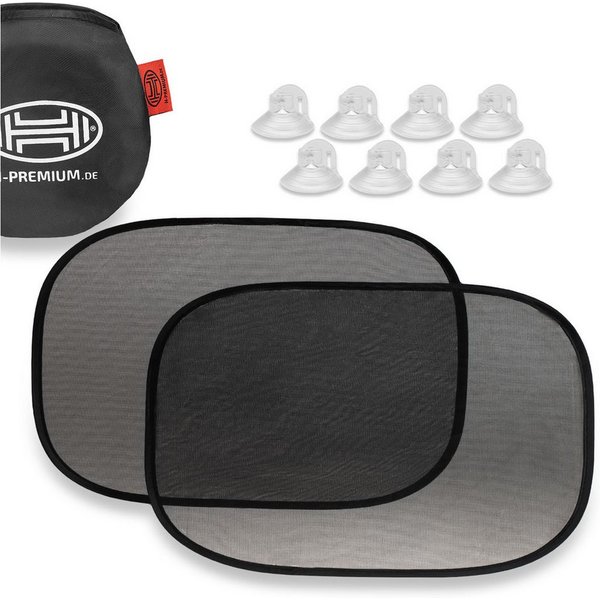 HEYNER Autosonnenschutz Auto-Sonnenschutz 48x30cm 2er Set Saugnäpfe Autofenster UV Schutz, (Set, 2-St)