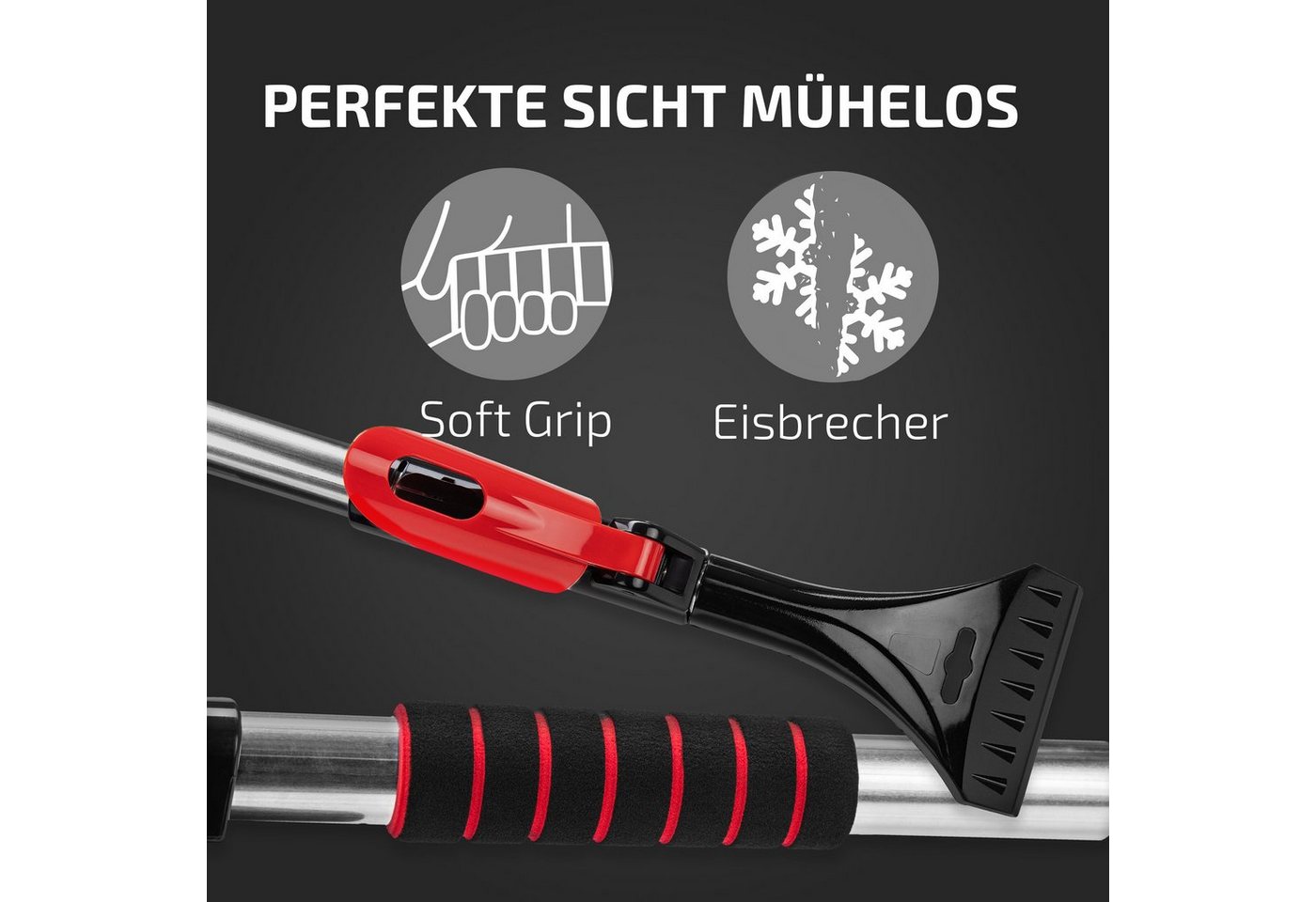 HEYNER Eiskratzer Teleskop-Schneebesen 77-108 cm mit 9 cm Eiskratzer und 360°-Kopf – Bild 5 von 5