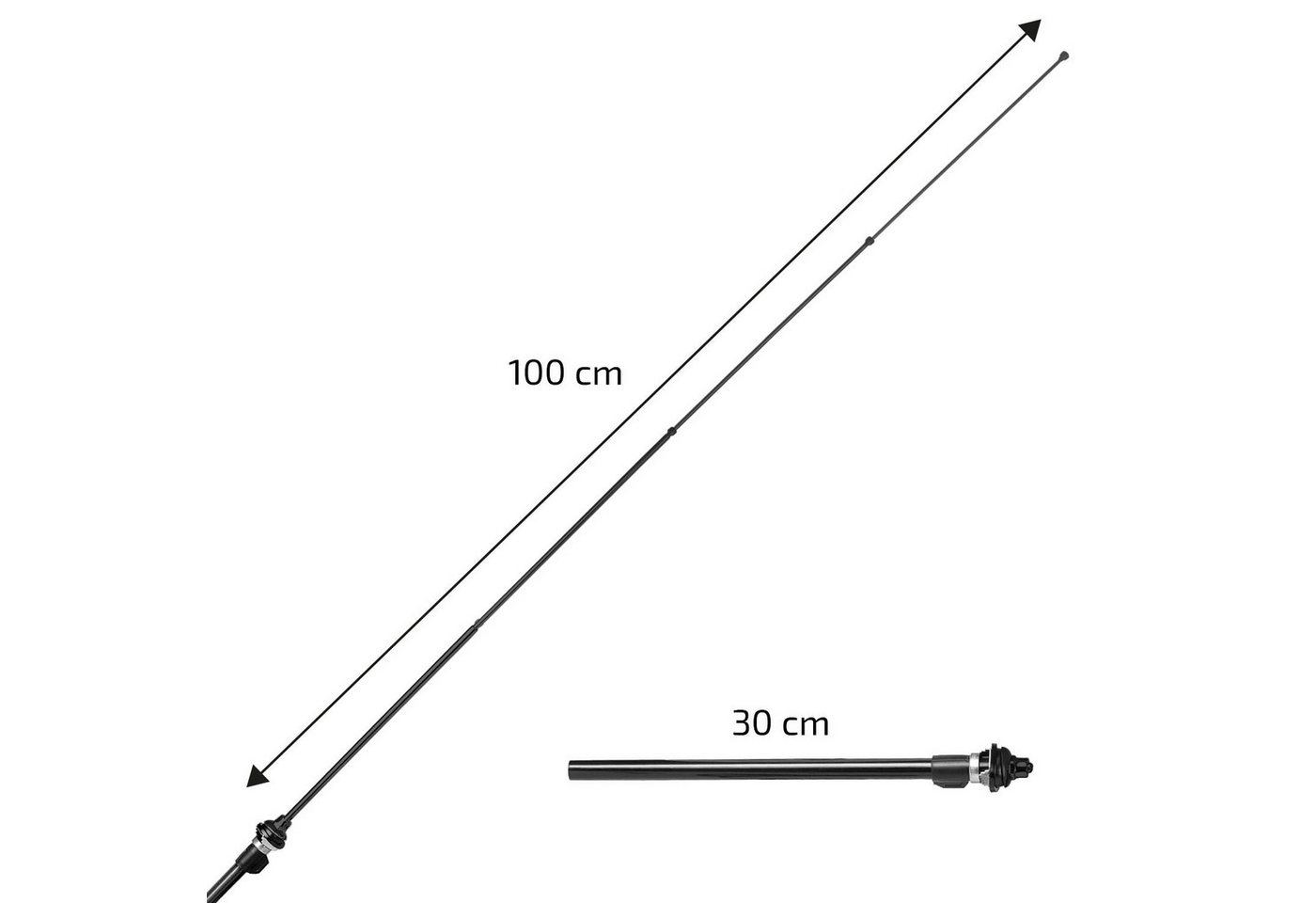 HEYNER Teleskopantenne Aerial Teleskop PRO Autoantenne Stabantenne Universal Autoradio-Ersatzantennenstab (AM/FM) – Bild 2 von 5