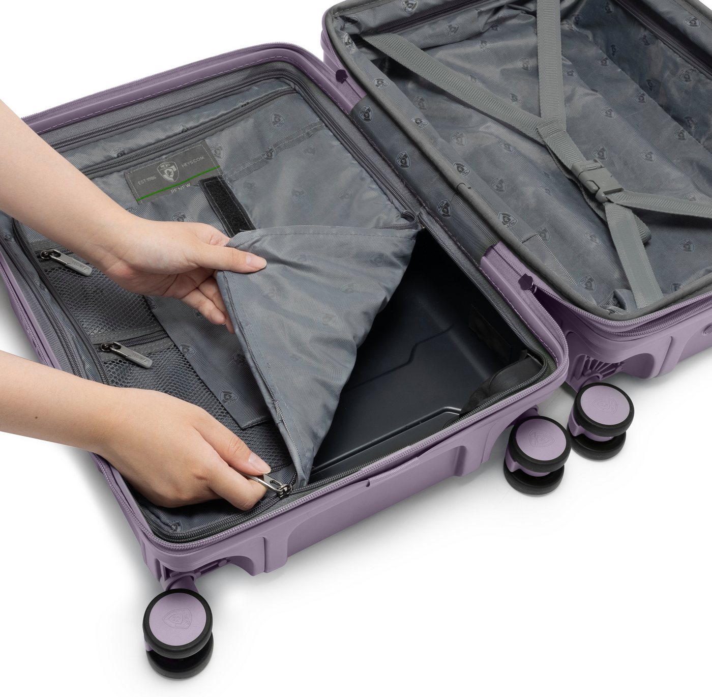 Heys Hartschalen-Trolley ReNew, verschiedene Größen und Farben, 4 Rollen, herausnehmbares Innenfutter Volumenerweiterung 5 Jahre Garantie – Bild 3 von 5
