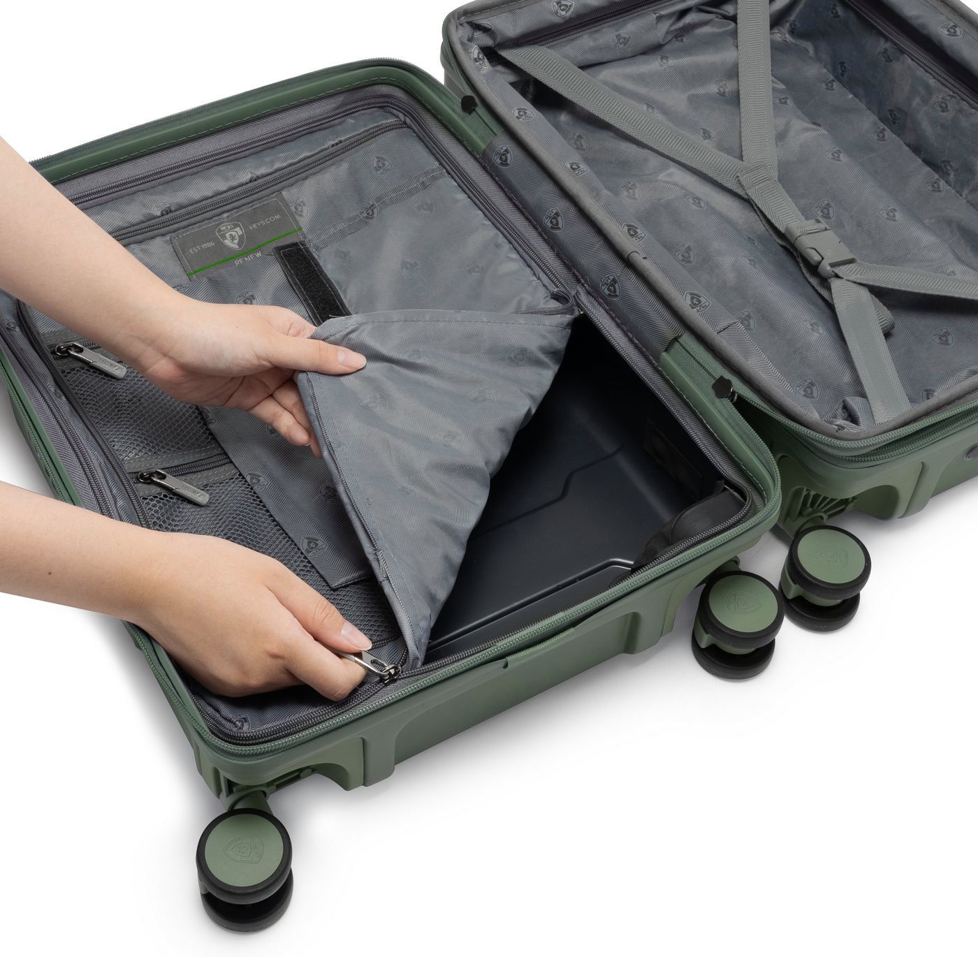 Heys Hartschalen-Trolley ReNew, verschiedene Größen und Farben, 4 Rollen, herausnehmbares Innenfutter Volumenerweiterung 5 Jahre Garantie – Bild 3 von 5