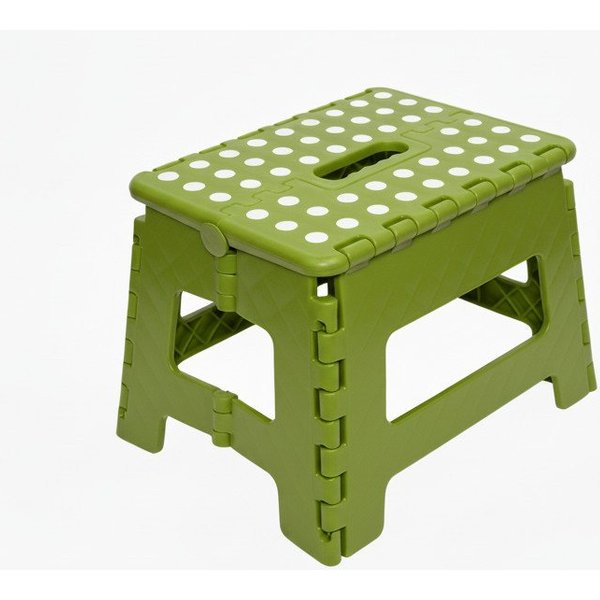 HH-Haushalt Klapptritt Klapphocker, Klapptritt 22 cm für Kinder faltbar bis 150 kg Grün