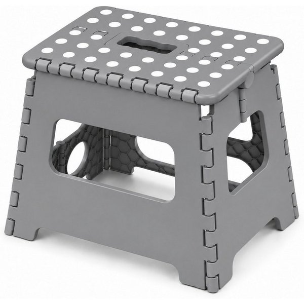HH-Haushalt Klapptritt Klapphocker, Klapptritt 27 cm faltbar bis 150 kg Grau – Allrounder