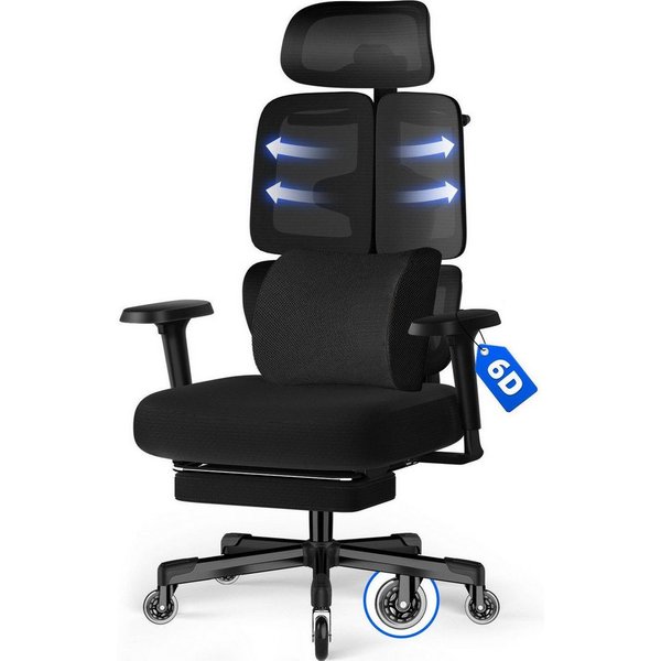 Hiazurm Bürostuhl Bürostuhl, Chefsessel, ergonomischer Schreibtischstuhl, atmungsaktiv (3-stufig arretierbare Rückenlehne, adaptives Rückenlehnendesign, dynamis