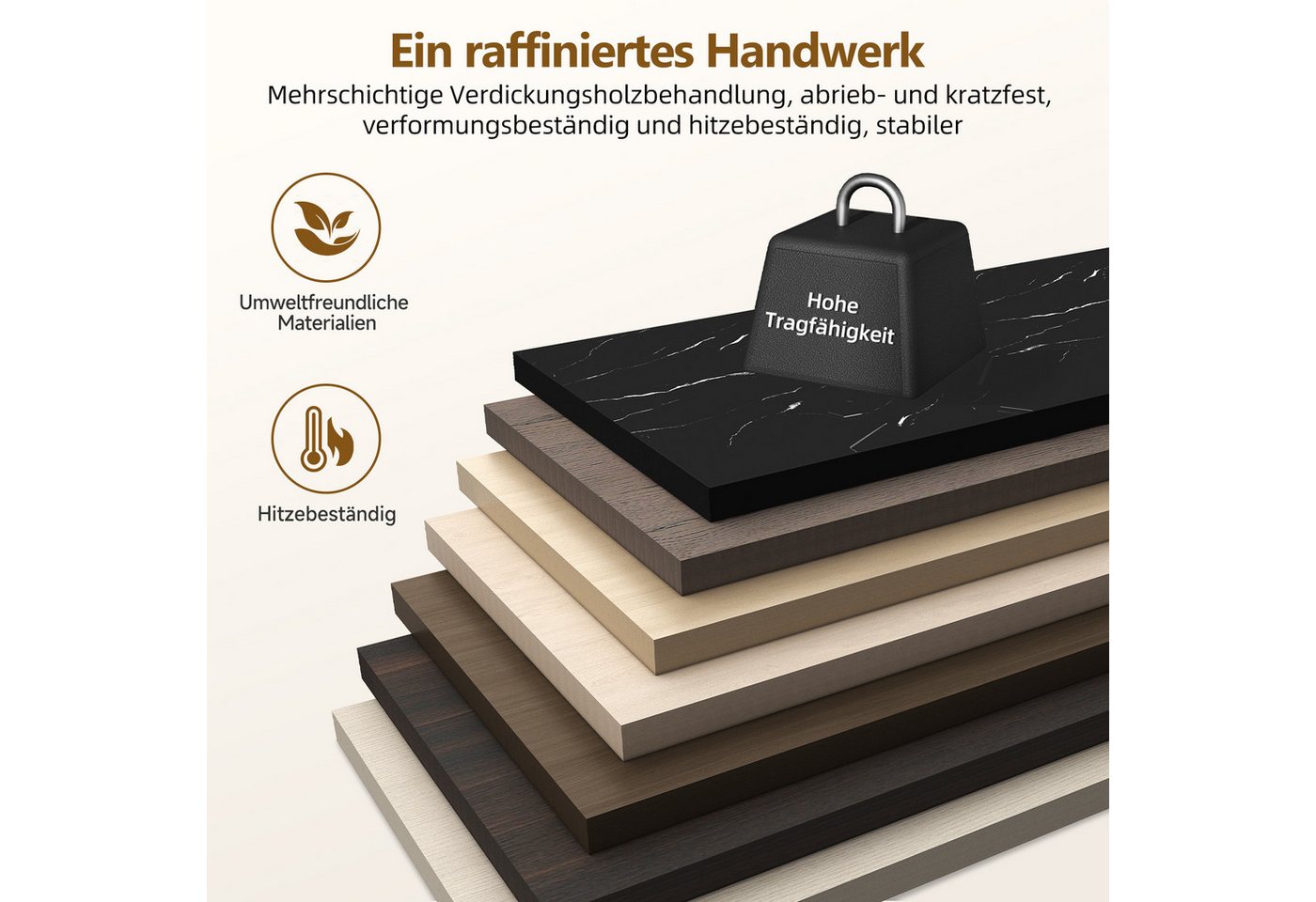 Hiazurm Couchtisch Couchtisch 2er Set mit Marmormuster, Kaffeetisch, Beistelltisch (Satztisch für Wohnzimmer & Büro & Schlafzimme & Balkon, 2er Set), 70x45cm+50 – Bild 2 von 5