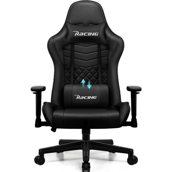 Hiazurm Gaming-Stuhl Gaming Stuhl, Bürostuhl Ergonomisch Wippfunktion bis zu 170° (Gaming Chair mit gepolsterten Armlehnen, 10 cm Höhenverstellung), Verstellbar
