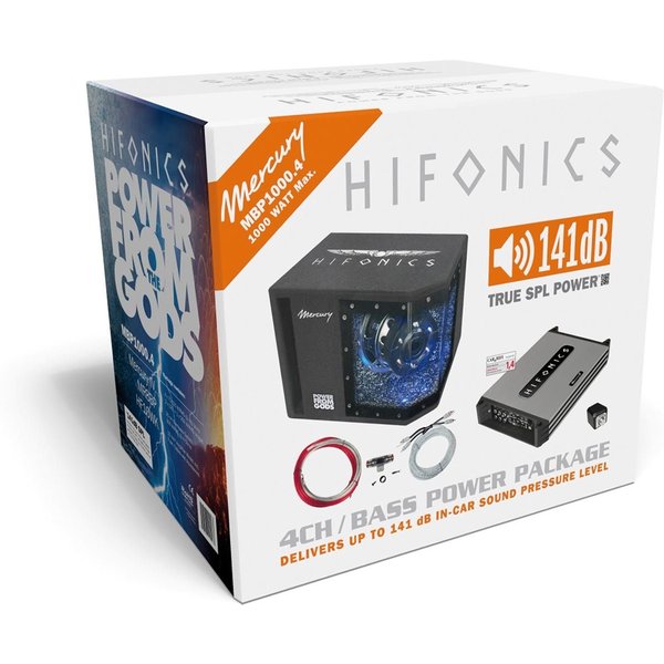 Hifonics MBP-1000.4 BASS POWER PACKAGE Endstufe + Subwoofer + Kabel Auto-Subwoofer