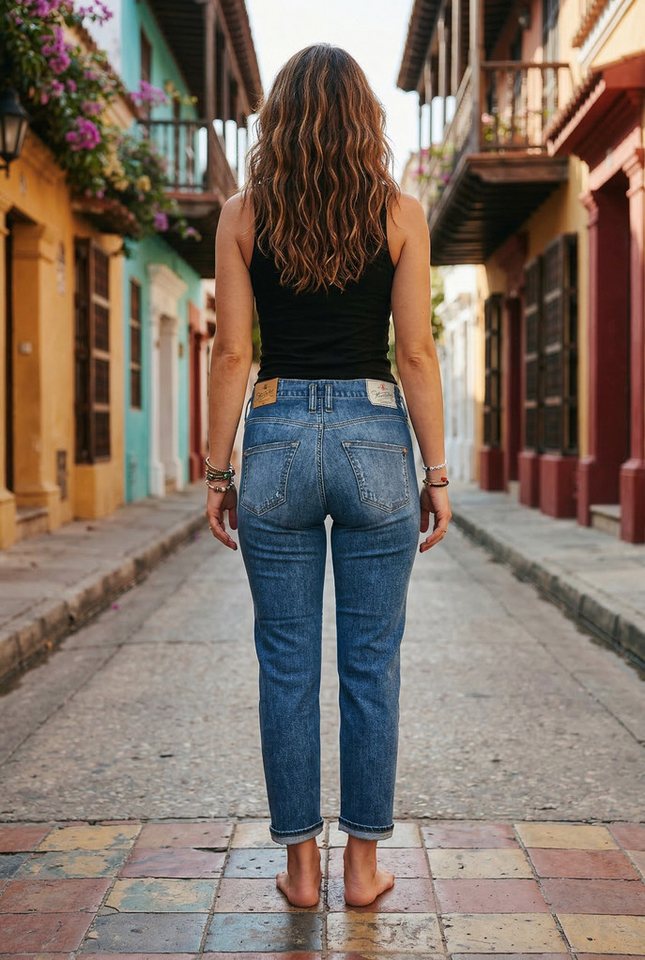 Herrlicher High-waist-Jeans Herrlicher, Breezy Cropped lässige Slim Fit, destroy Jeans destroy – Bild 4 von 5