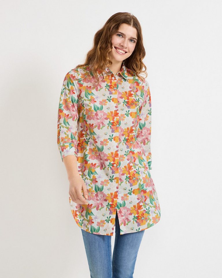 Highmoor Hemdbluse Lange Leinenbluse mit Blumenmuster – Bild 4 von 4