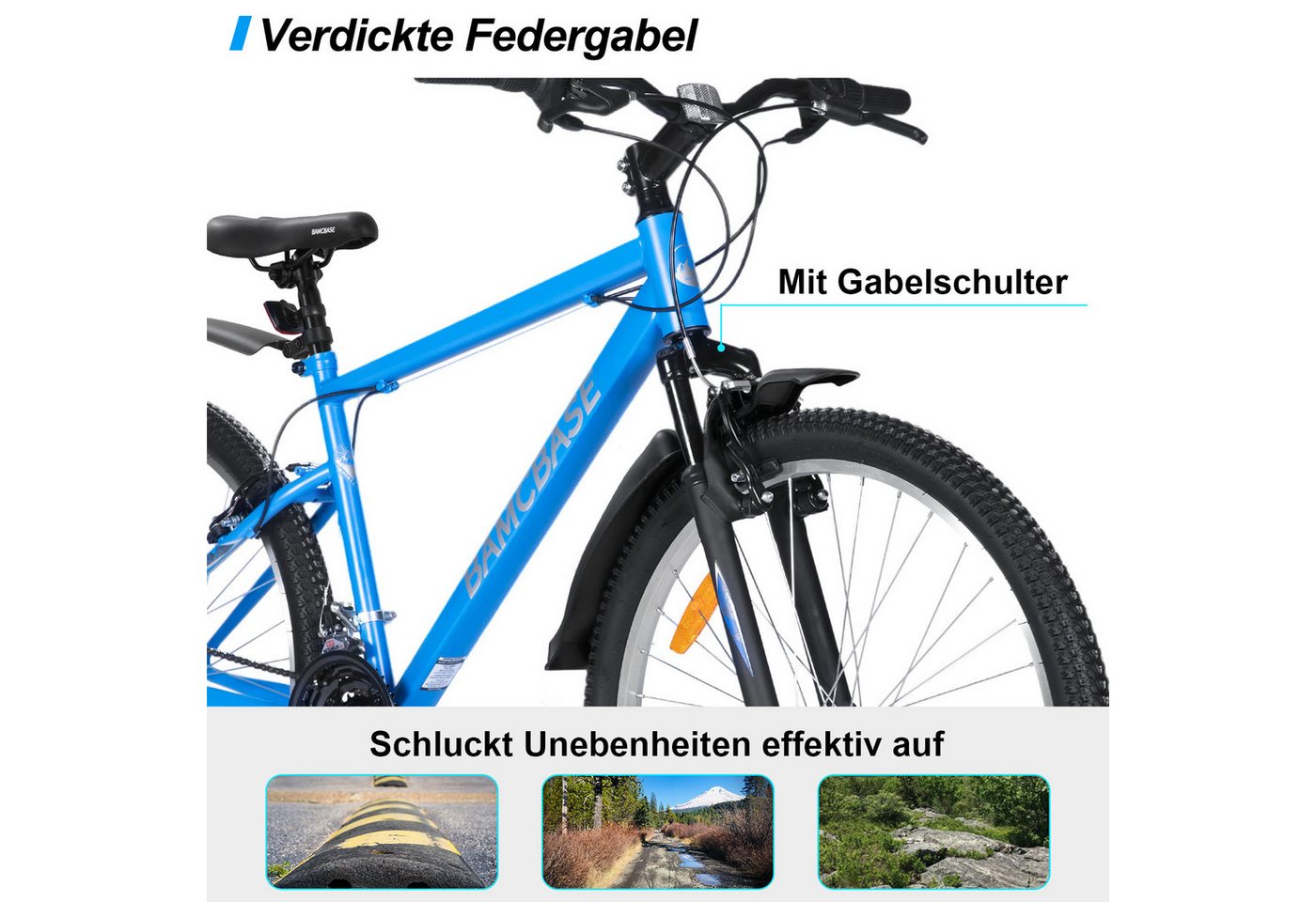 HILAND Mountainbike 26/27,5/29 Zoll Herren Damen Studentenräder, Gelände Pendlerräder – Bild 3 von 5
