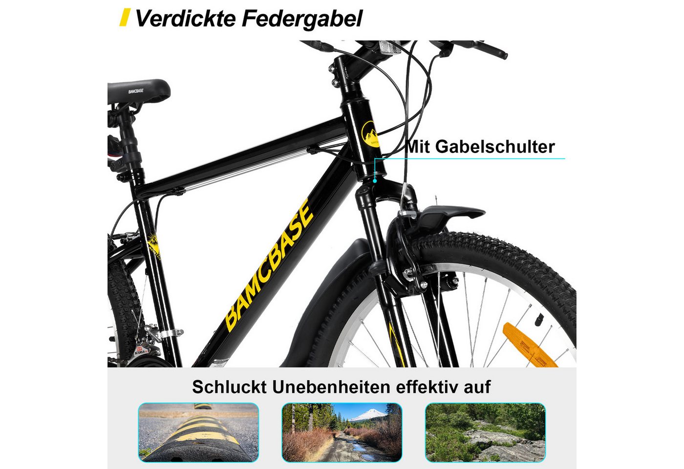 HILAND Mountainbike 26/27,5/29 Zoll Herren Damen Studentenräder, Gelände Pendlerräder – Bild 3 von 5