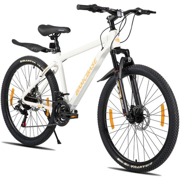 HILAND Mountainbike 26 27,5 Zoll Geländefähiges Fahrrad für Männer und Frauen, Aluminiumrahmen, 21-Gang, mechanischen Scheibenbremsen und Federgabel