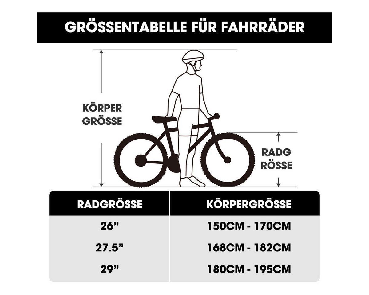 HILAND Mountainbike 26/27,5/29 Zoll Herren Damen Studentenräder, Gelände Pendlerräder – Bild 4 von 5
