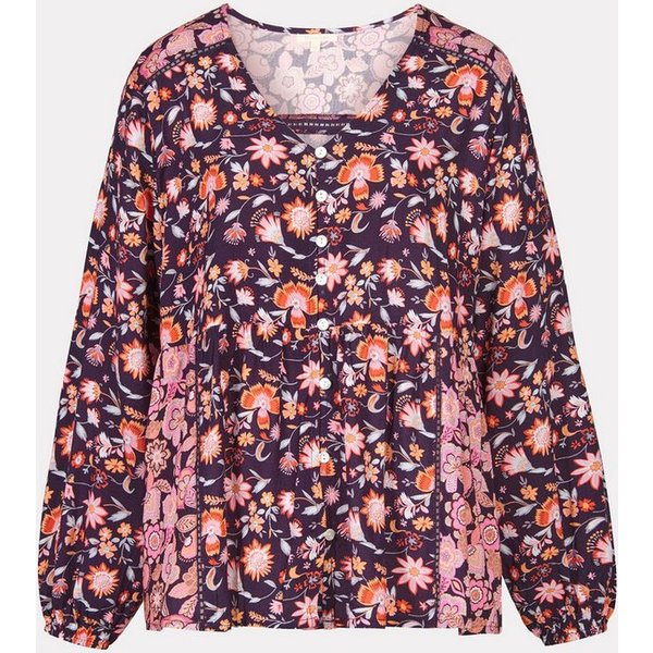Himalaya Clothing Langarmbluse Langarm Bluse mit verspieltem Blumenprint - Bluse Damen aus Viskose Weiche Viskose Bluse mit hohem Tragekomfort