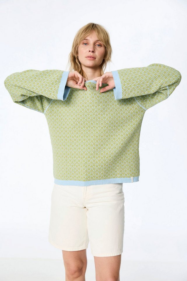 Himalaya Clothing Strickpullover Oversize Pullover Damen beidseitig tragbar - Weicher Jacquardpullover Wende-Sweater aus hochwertiger Bio-Baumwolle – Bild 2 von 5