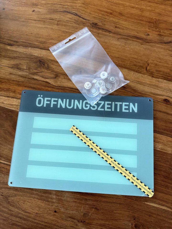 codiarts.® Hinweisschild codiarts. Öffnungszeiten-Schild mit Saugnäpfen (19x27cm), zum Beschriften, mit Saugnäpfen – Bild 4 von 4