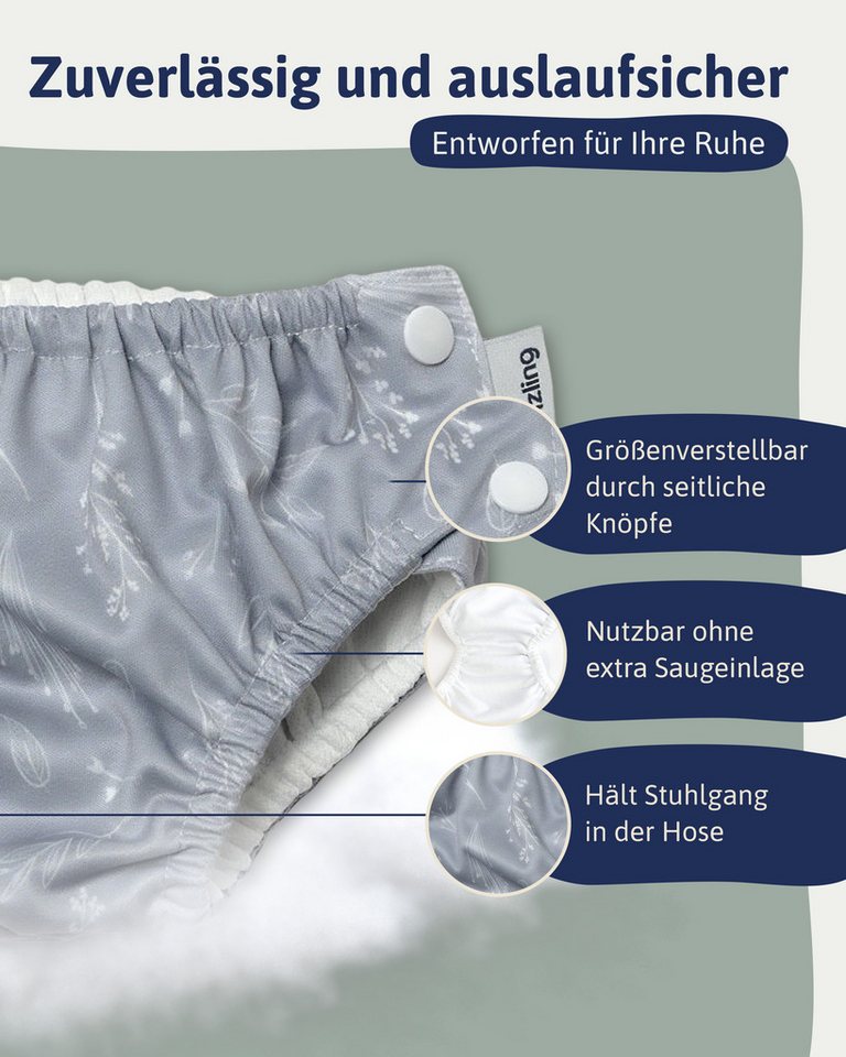 Hinzling Schwimmwindel Nachhaltig, Auslaufsicher – Schwimmwindel Baby – Made in Europe – Bild 2 von 3