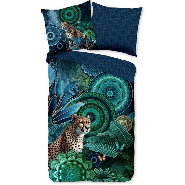 hip Bettwäsche Comfort Baumwolle, Flanell, 2 teilig, Mandalas,Leopard,blau,grün, Wendebettwäsche
