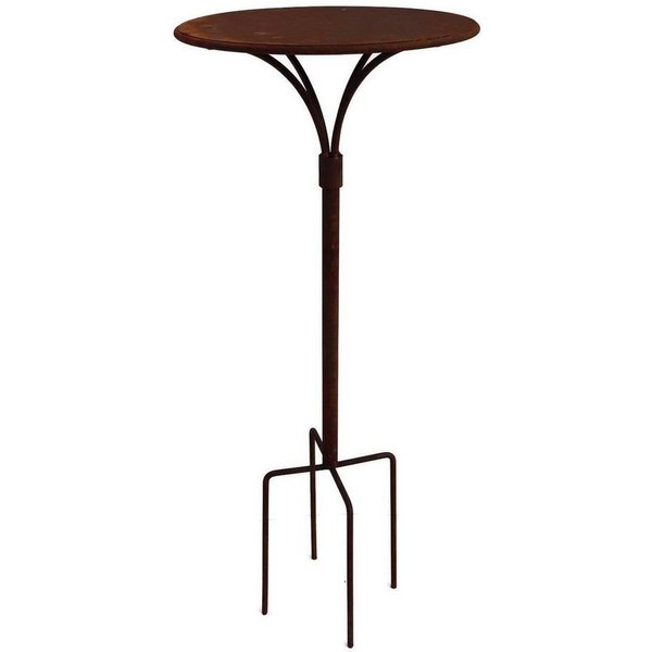 Hirsch Terracotta Gartentisch Gartenstecktisch rund Ø 41cm Höhe 59 cm stabil, massiv - stabil - schön