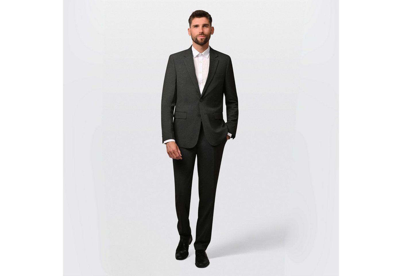 Hirschthal Anzugsakko Herren 2-Knopf Sakko oder Business Anzug mit Anzughose, Regular-Fit (Sakko und Hose in verschiedenen Größen kombinierbar) in klassischem D – Bild 4 von 5