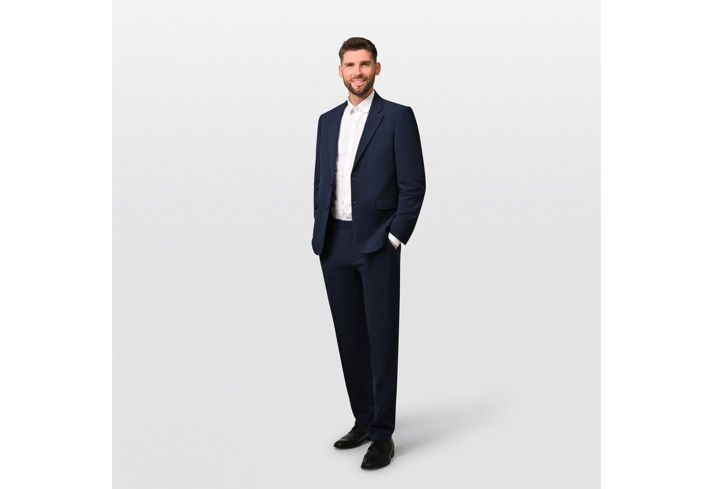 Hirschthal Anzugsakko Herren 2-Knopf Sakko oder Business Anzug mit Anzughose, Regular-Fit (Sakko und Hose in verschiedenen Größen kombinierbar) in klassischem D – Bild 4 von 5