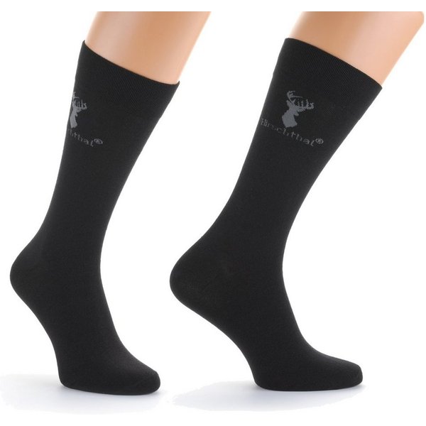 Hirschthal Businesssocken 4, 8, 12 Paar Herren Business Socken Freizeitsocken Basicsocken (Box, 4-Paar) mit klassischem eingestricktem Logoschriftzug