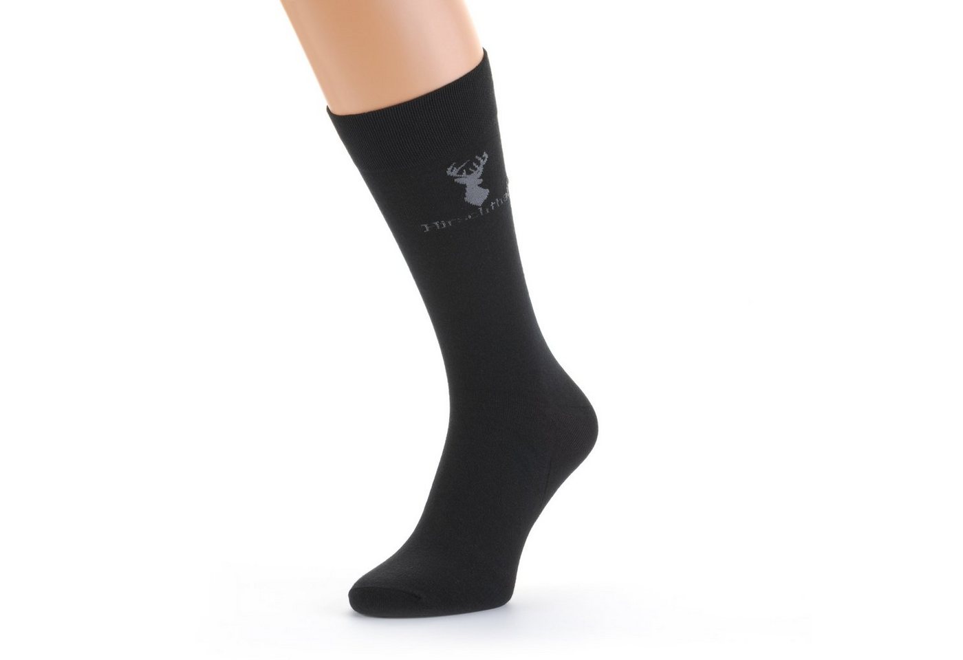 Hirschthal Businesssocken 4, 8, 12 Paar Herren Business Socken Freizeitsocken Basicsocken (Box, 4-Paar) mit klassischem eingestricktem Logoschriftzug – Bild 2 von 5