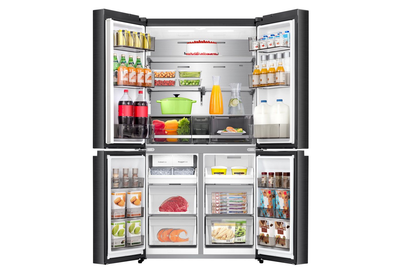 Hisense Multi Door RQ5P640SYKD, 179 cm hoch, 91 cm breit, DualTech-Kühlsystem, MetalCooling, Wasser-/Eisspender – Bild 2 von 5