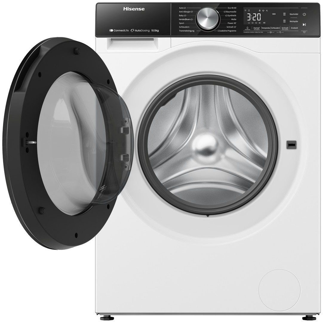 Hisense Waschmaschine 5S Serie WF5S1045BW, 10,5 kg, 1400 U/min, AutoDosing – Bild 3 von 5