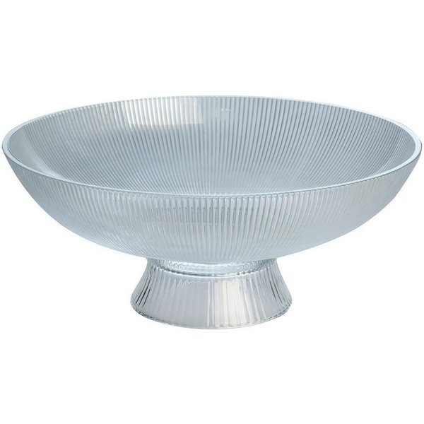 HIT Trading Schale mit Fuß RYLI, Ø 25 cm, Transparent, Glas, (1-tlg), Rillenoptik
