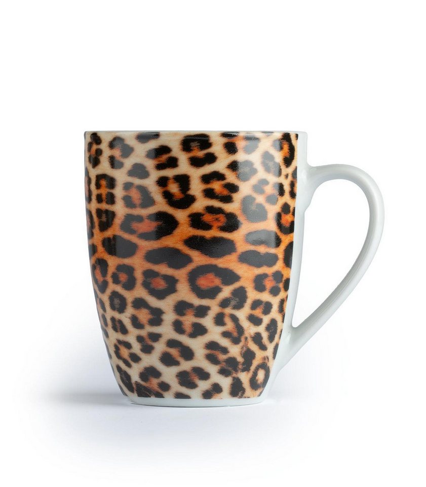 HIT Trading Tasse Kaffeebecher LEOPARD, Braun, Ø 9 cm, Keramik – Bild 3 von 4