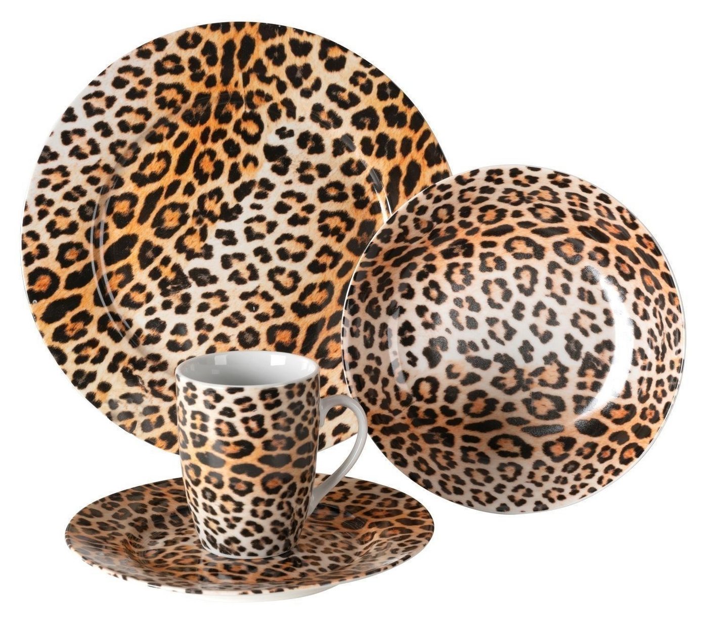 HIT Trading Tasse Kaffeebecher LEOPARD, Braun, Ø 9 cm, Keramik – Bild 4 von 4