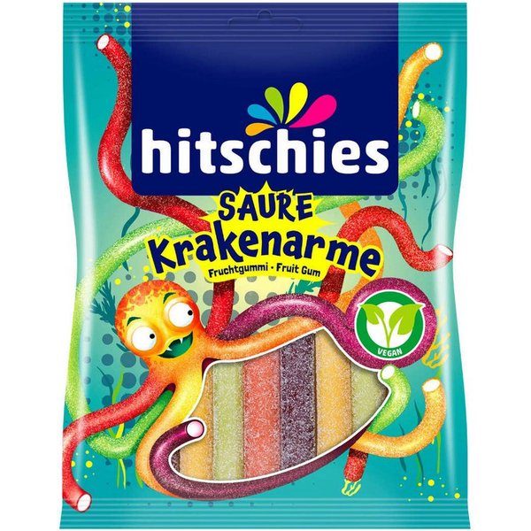 hitschies Süßigkeit, Hitschies Saure Krakenarme Fruchtgummi mit vanilliger Füllung 125g
