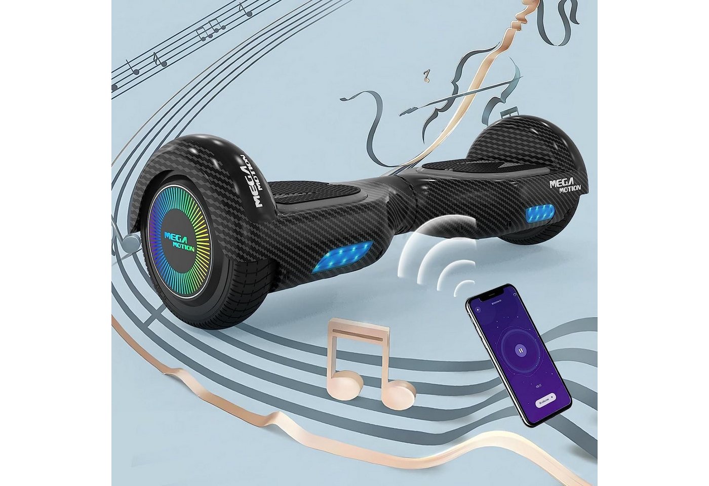 HITWAY Balance Scooter 6,5 Zoll Hoverboard mit Bluetooth und zwei starke Motoren, 15 km/h, Geschenk für Kinder und Jugendliche – Bild 3 von 5