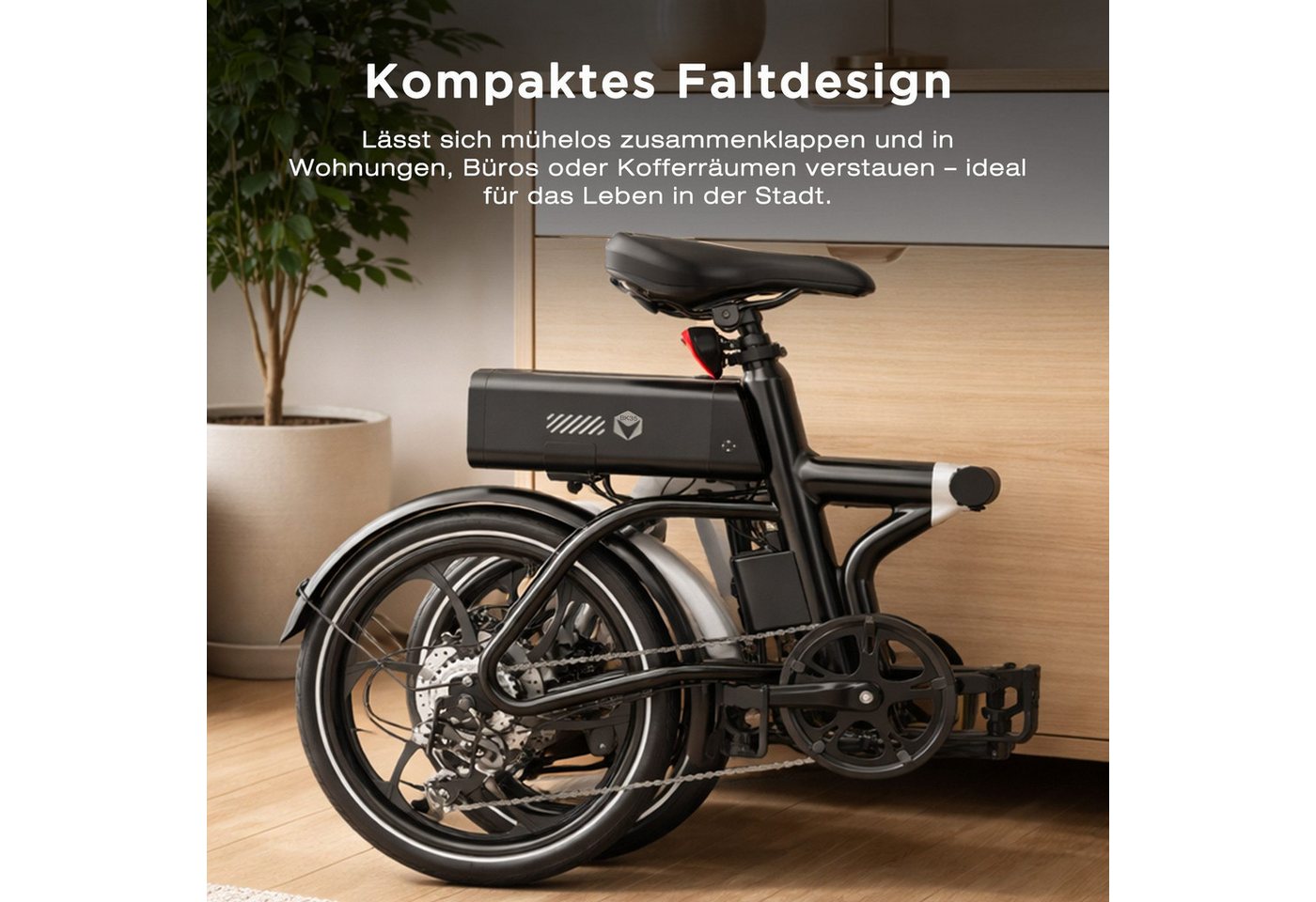 HITWAY E-Bike Faltrad Klapprad E-Bike, 20 zoll, herausnehmbarer 36-V-Akku, 7 Gang Shimano shimano Schaltwerk, Kettenschaltung, 250W Heckmotor, 324 Wh, APP, Max. – Bild 2 von 5