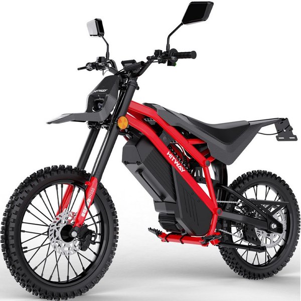 HITWAY E-Motorrad HT500 Elektro Motorrad (EEC L1e-B), 60V 27Ah, Hydraulikscheibenbremsen, 4000 W, 45 km/h, 238 Nm Rad-Drehmoment, 45–60 km Reichweite, Seitenstä
