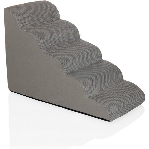 hjh LIVING Haustiertreppe Haustiertreppe Pawy Step 5 Stoff, Hundetreppe mit 5 Stufen, Hundestufen Treppe mit waschbarem Stoffbezug