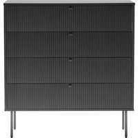 HJH LIVING Kommode KARBY 4 Schubladen Schwarz