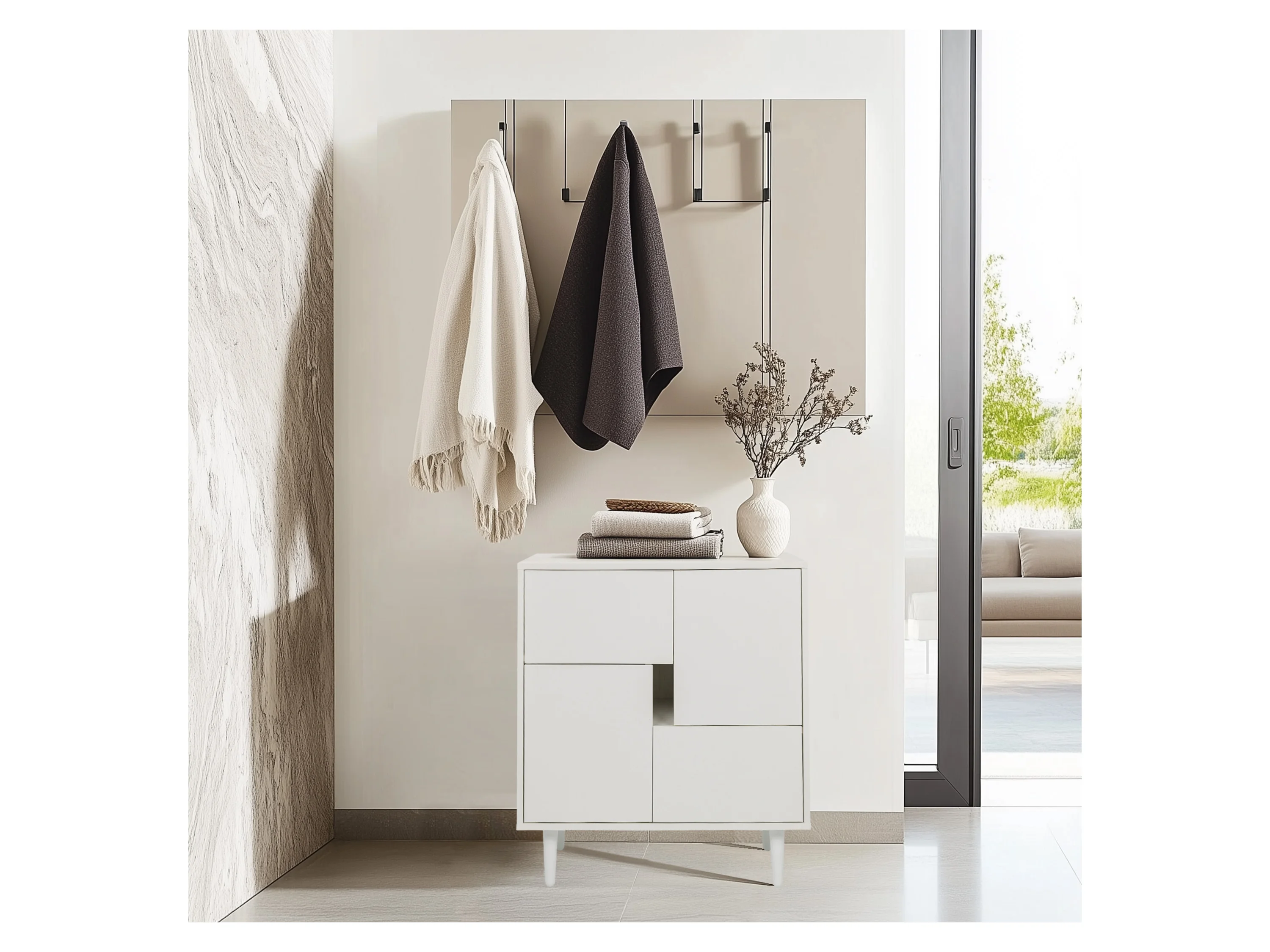 HJH LIVING Sideboard / Kommode LYKKJA (Weiß) – Bild 2 von 4