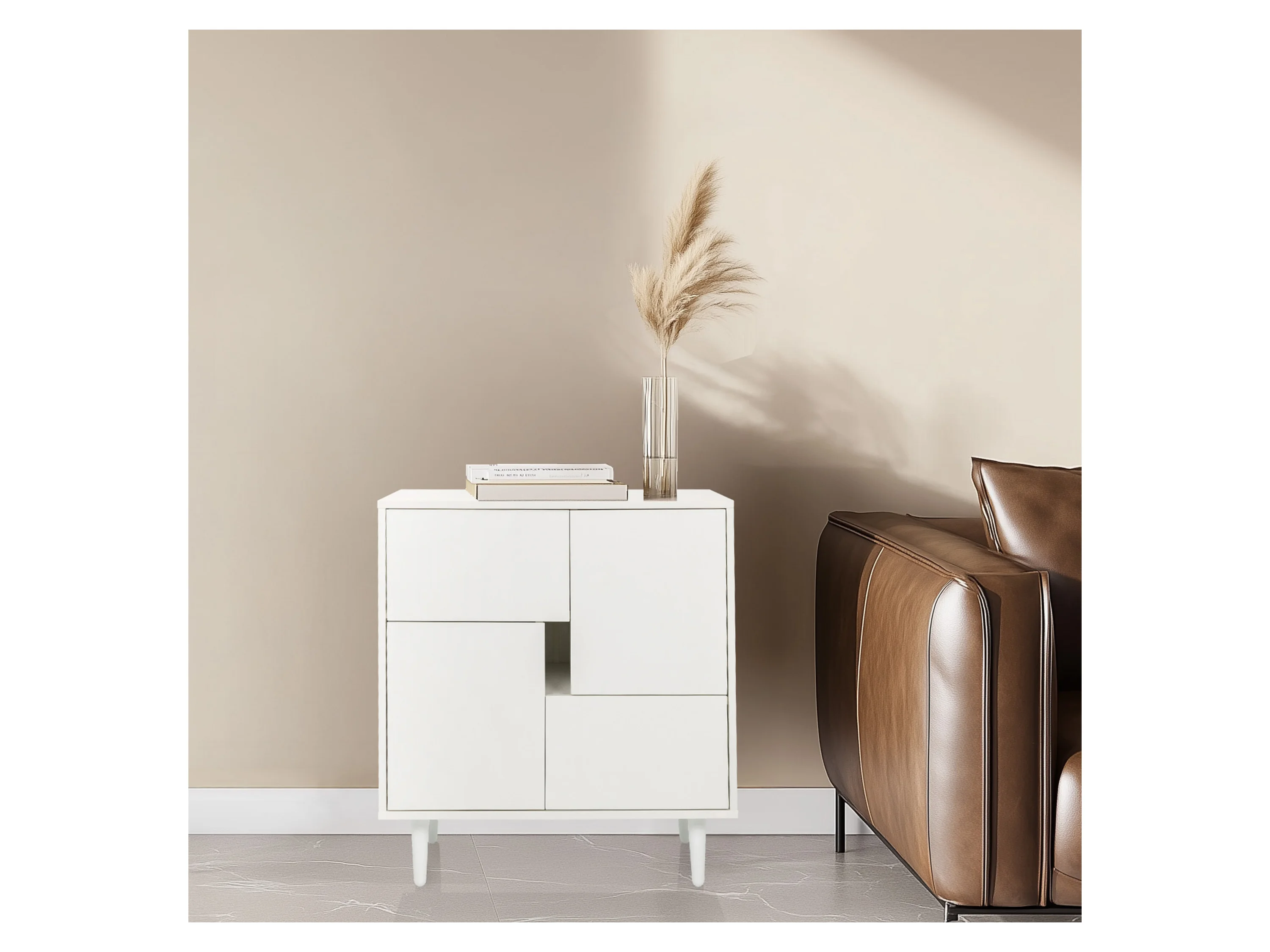 HJH LIVING Sideboard / Kommode LYKKJA (Weiß) – Bild 3 von 4