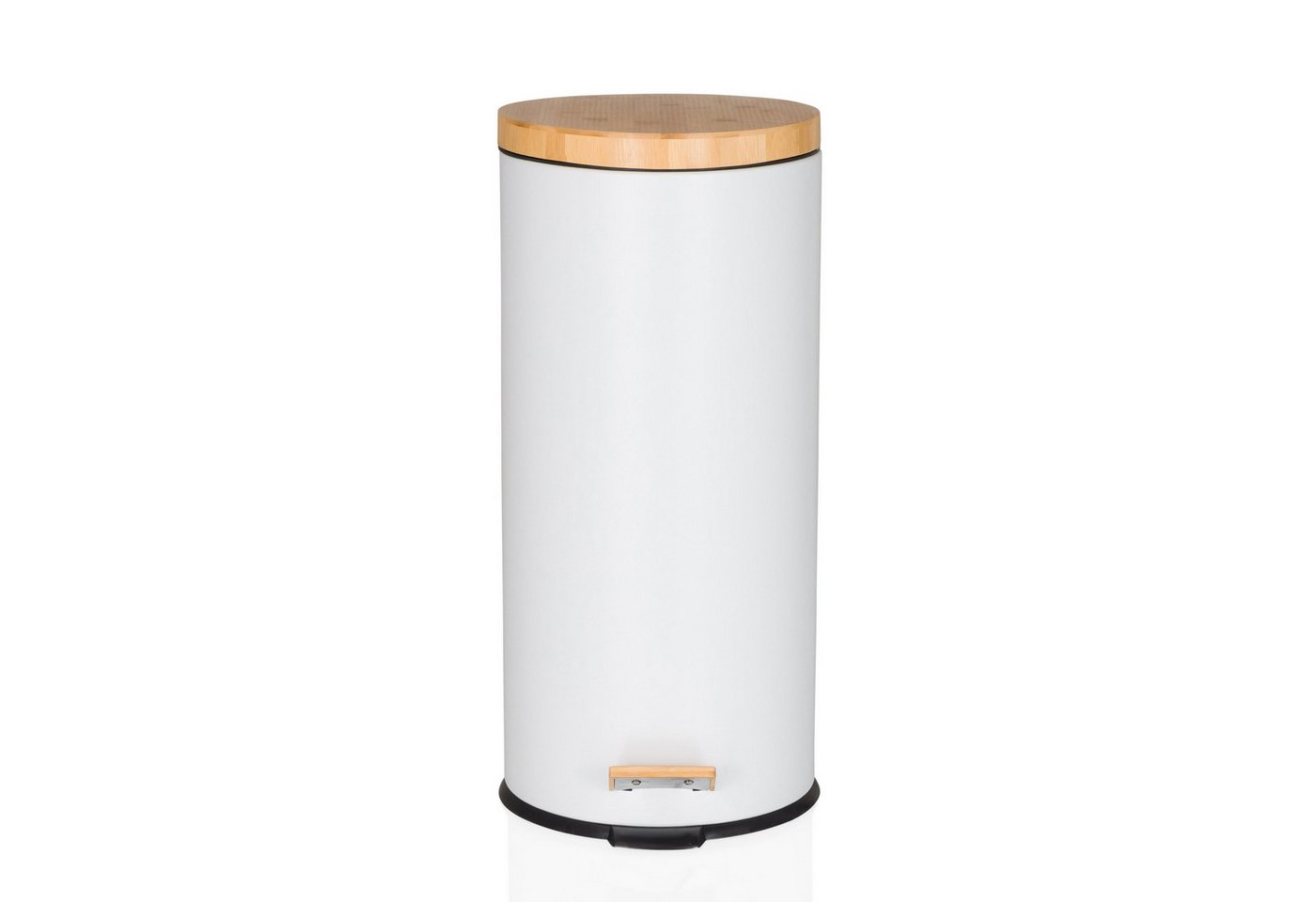 hjh OFFICE Mülleimer CLEAN BAMBOO Abfalleimer, Treteimer 30 Liter mit Softclose, Abfalleimer mit Bambusdeckel – Bild 2 von 5